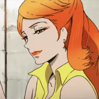 🚬 Fujiko Mine Lupin the 3rd Аниме, Женщина, рыжие волосы, портрет, персонаж, Фудзико Минэ telegram sticker