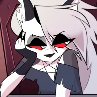 😟 Loona Helluva Boss Loona, 헬루바 보스, 만화, 애니메이션, 악마, 지옥견 telegram sticker