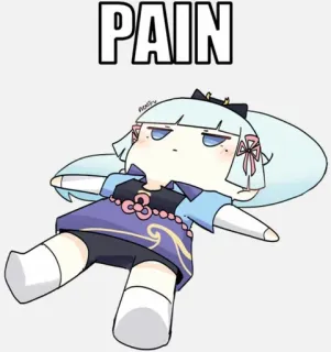 😐 Ayaka Genshin Impact PAIN アニメ, 原神, 綾華, 痛み, ミーム, エモい telegram sticker