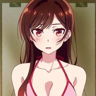 🍫 Chizuru Mizuhara Rent-A-Girlfriend Anime, Cô gái, Dễ thương, Đồ bơi, Chizuru Mizuhara, Bạn gái thuê telegram sticker