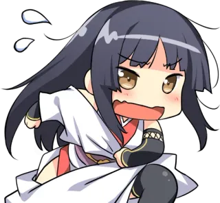 😱 Chibi, Anime, Manga, Dziewczyna, Bieganie, Pot, Kawaii telegram sticker
