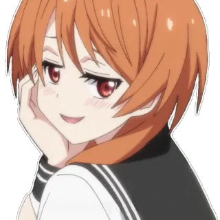 😏 Аниме, Девочка, Милая, Улыбка, Мультфильм, Женщина, Манга whatsapp sticker