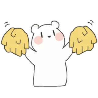 🌟 ours, cheerleader, mignon, kawaii, dessin animé telegram sticker