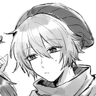 😒 Anime, Manga, Ilustracja, Rysunek, Szkic, Portret telegram sticker
