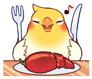 🍉 oiseau, couteau, fourchette, manger, foie whatsapp sticker