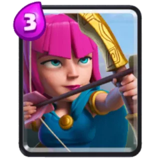 🏹 Archer Clash Royale 궁수, 캐릭터, 비디오 게임, 화살, 분홍 머리, 활 telegram sticker