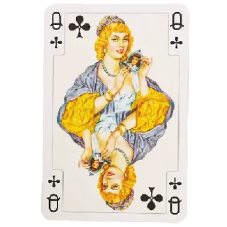 ♣️ Spielkarte, Dame, Kreuz, Kartenspiel, Vintage, Illustration whatsapp sticker
