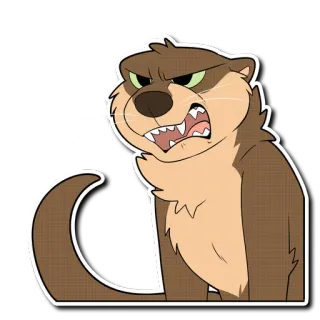 😠 otter, angry, cartoon, animal, grumpy telegram sticker