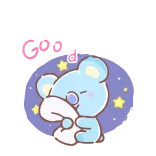 😴 Good Night endormi, nuit, bonne nuit, étoiles, mignon, animal, ours telegram sticker