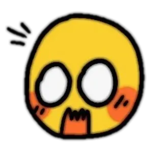 🗝 อิโมจิ, ตกใจ, การ์ตูน, ประหลาดใจ, สีเหลือง, ใบหน้า, สีหน้า telegram sticker