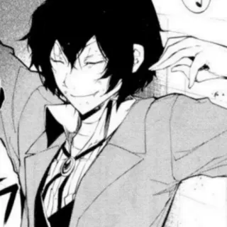 📄 Osamu Dazai Bungou Stray Dogs Anime, Manga, Osamu Dazai, Bungou Stray Dogs, Postać, Portret, Czarno-biały telegram sticker