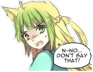 🙀 N-NO... DON'T SAY THAT! Anime, Manga, Orejas de gato, Molesto/a, Enfadado/a telegram sticker