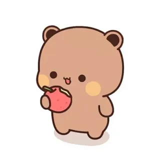 🤔 クマ, 漫画, 可愛い, 動物, 桃, カワイイ, ステッカー telegram sticker