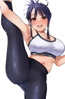 🤤 Anime, Frau, Yoga, Übung, Fitness, Figur telegram sticker