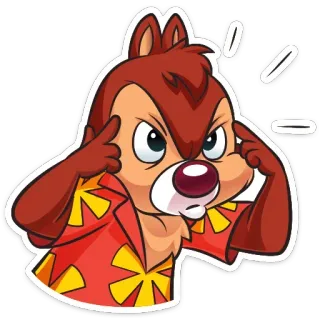😡 Chip chipmunk, disney, cartoon, thinking, annoyed telegram sticker