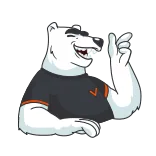 😂 orso polare, animale, cartone animato, adesivo telegram sticker