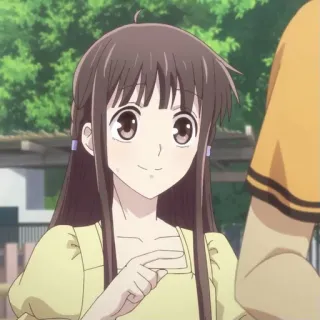 🦋 Tohru Honda Fruits Basket аниме, девушка, улыбается, счастливая telegram sticker