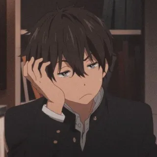 📜 anime, boy, bored, school uniform, tired telegram sticker
