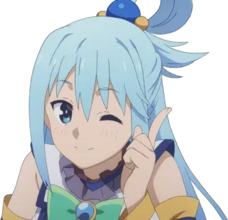 😉 Aqua Konosuba Anime, Aqua, Konosuba, Personagem, Piscadela telegram sticker