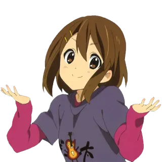 🤔 Yui Hirasawa K-On! Anime, Desenho animado, Guitarra, K-On, Música, Fofo, Personagem telegram sticker