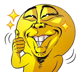 👍 Emoji, Meme, Biểu cảm khuôn mặt, Màu vàng, Ngón tay cái hướng lên, Phim hoạt hình, Hạnh phúc telegram sticker