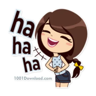 😂 ha ha ha cartoon, girl, laughing, haha, cute, happy, sticker telegram sticker