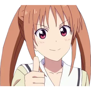 👍 Anime Mädchen, Daumen hoch, Zustimmung, Positiv, Cartoon, Figur whatsapp sticker