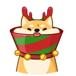 🎊 собака, сиба-ину, рождество, праздник, олень, милый, животное telegram sticker