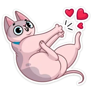 ❤️ cat, animal, sticker, hearts, love, cute, cartoon telegram sticker