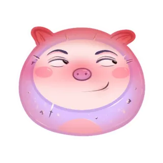 😈 cerdo, animal, pegatina, dibujos animados, lindo, rosa whatsapp sticker