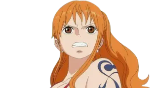 👑 Nami One Piece Anime, One Piece, Nami, Dessin animé, En colère whatsapp sticker