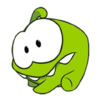 😮 Om Nom Cut the Rope spel, monster, groen, cartoon, schattig, Om Nom telegram sticker