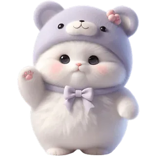 👋 lindo, gato, gatito, sticker, dibujo animado, animal, kawaii telegram sticker