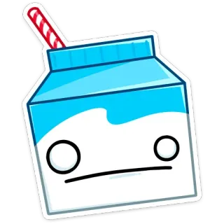 😐 susu, kotak susu, minuman, minuman, kartun, makanan telegram sticker
