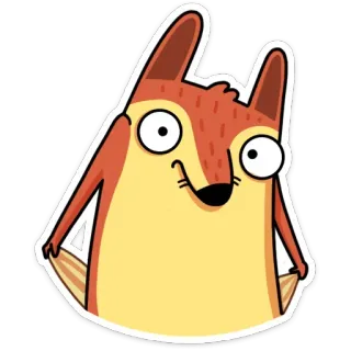 💸 volpe, animale, cartone animato, divertente, carino, adesivo whatsapp sticker