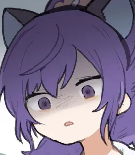 ❤️ anime, cat ears, shocked, purple hair, cartoon telegram sticker