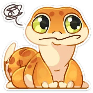 😕 ящерица, геккон, милый, животное, мультяшный, рептилия telegram sticker
