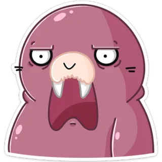 😧 Morse, Animal, Dessin animé, Mignon, Drôle, Personnage telegram sticker