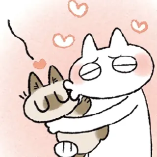 😘 cat, hugging, animal, cartoon, cute, love telegram sticker