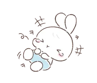 😂 lucu, kelinci, bunny, kawaii, kartun, binatang, putih telegram sticker