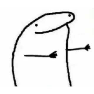 😀 stick figure, white, simple, florkofcows telegram sticker