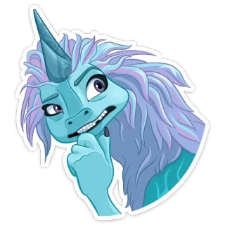 🤔 Sisu Raya and the Last Dragon Sisu, drago, Raya e l'ultimo drago, cartoni animati, fantasy, unicorno, blu, viola telegram sticker