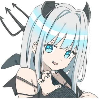 Серебряная дьяволица @Nyasticks telegram stickers
