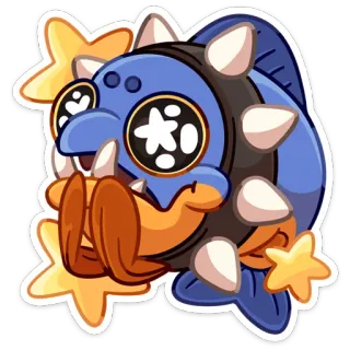 🥺 ปลา, การ์ตูน, ปลาดาว, น่ารัก telegram sticker