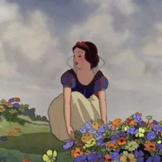 ⛄️ Snow White Snow White and the Seven Dwarfs 디즈니, 만화, 공주, 백설공주, 꽃 telegram sticker
