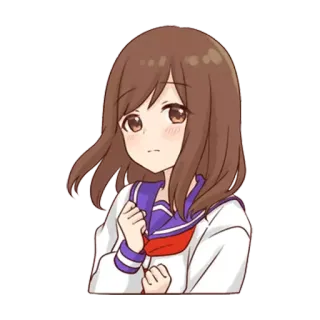 😐 ragazza anime, uniforme scolastica, carina, cartone animato, manga telegram sticker