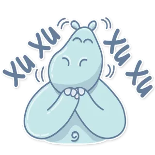 😄 XU XU XU XU XU XU kuda nil, lucu, kartun, hewan, salam whatsapp sticker