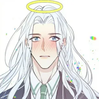 ☁️ ángel, halo, masculino, anime, arte digital, retrato whatsapp sticker