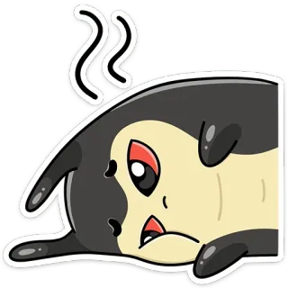 ☹️ Kartun, Binatang, Kelelahan, Lelah, Stiker whatsapp sticker