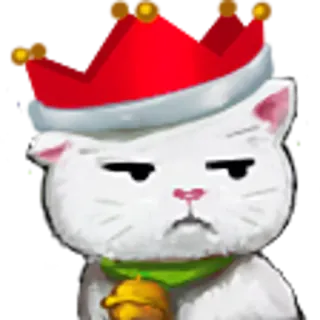 😒 Katze, Tier, Kätzchen, Weihnachten, rot, Krone telegram sticker